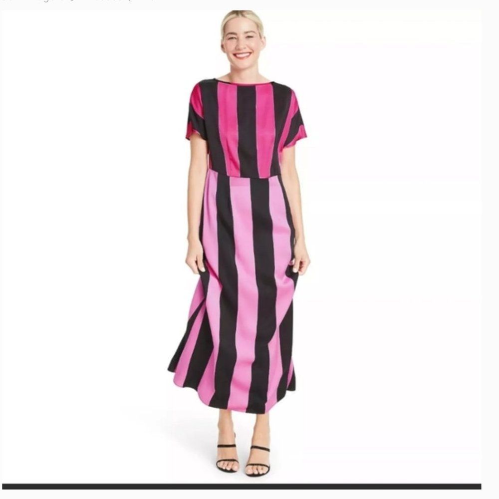 Christopher John Rogers Target Mixed Striped Dress Size 2 Brand New With Tags
